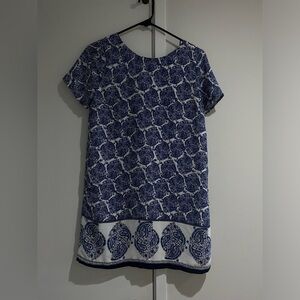 Lulus paisley shift dress with back cut outs